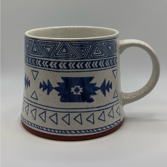 Spectrum Designz Other - Spectrum Designz Blue Speckled Aztec Coffee Mug Geo Geometric Large Cup